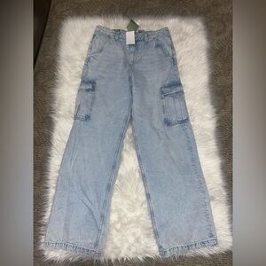 NWT H&M DIVIDED 90’s Baggy Cargo Carpenter Jeans Y2K Vibes - Size 8 Regular